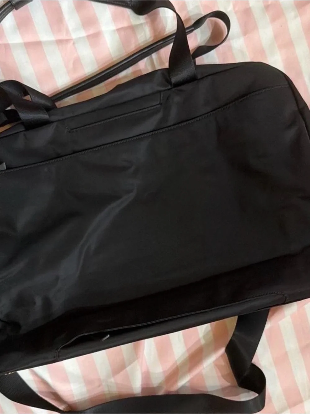 Tumi Black Nylon Laptop Brief with Gold Hardware